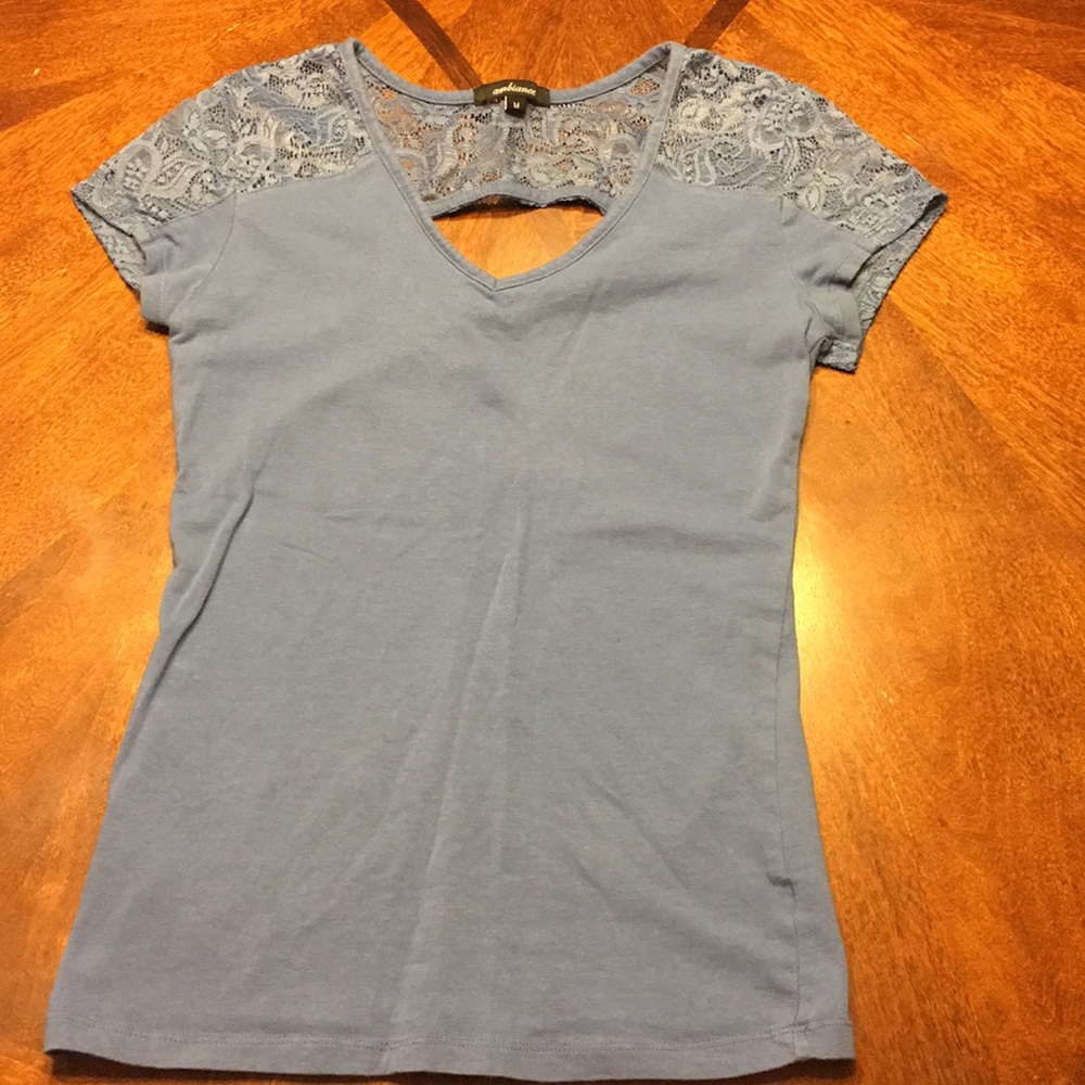 Ambiance Cute Fitted Lace Top Tee